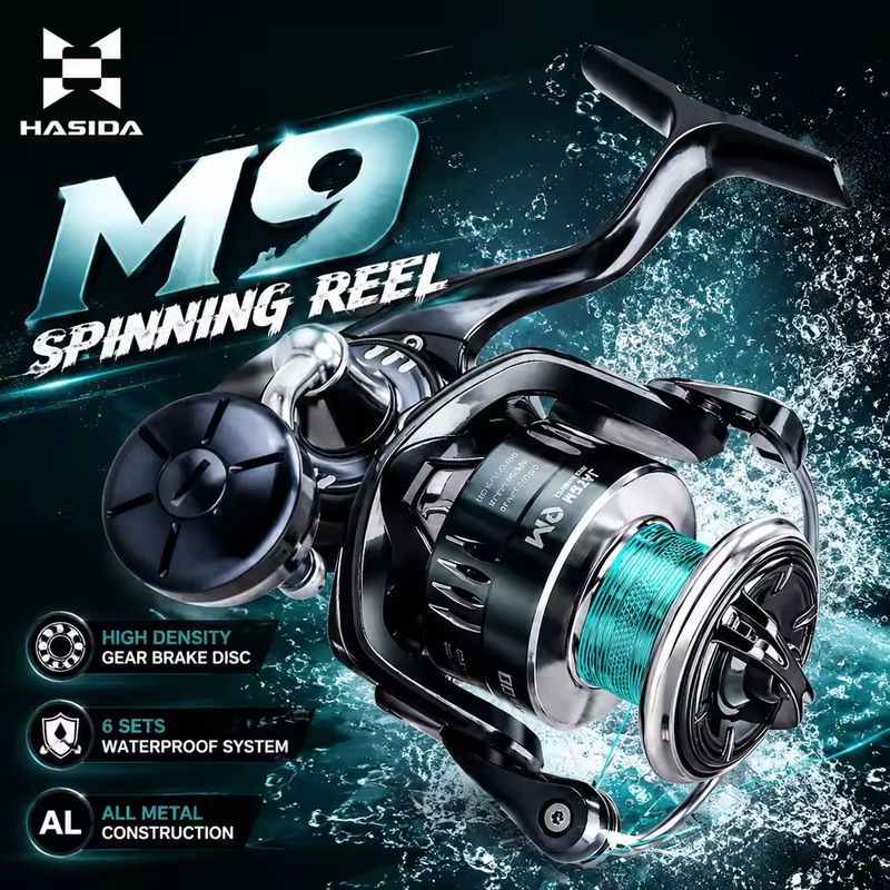 Fishing Boat Steering Wheel - HASIDA M9 Spinnrolle Vollmetall Salzwasserbeständig Weitwurf