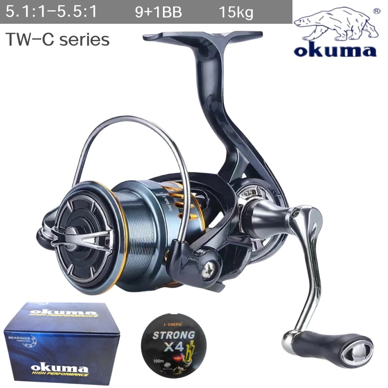 Fishing Boat Steering Wheel - Okumas neues Spinnrad, 5,5:1 Übersetzungsverhältnis, 15