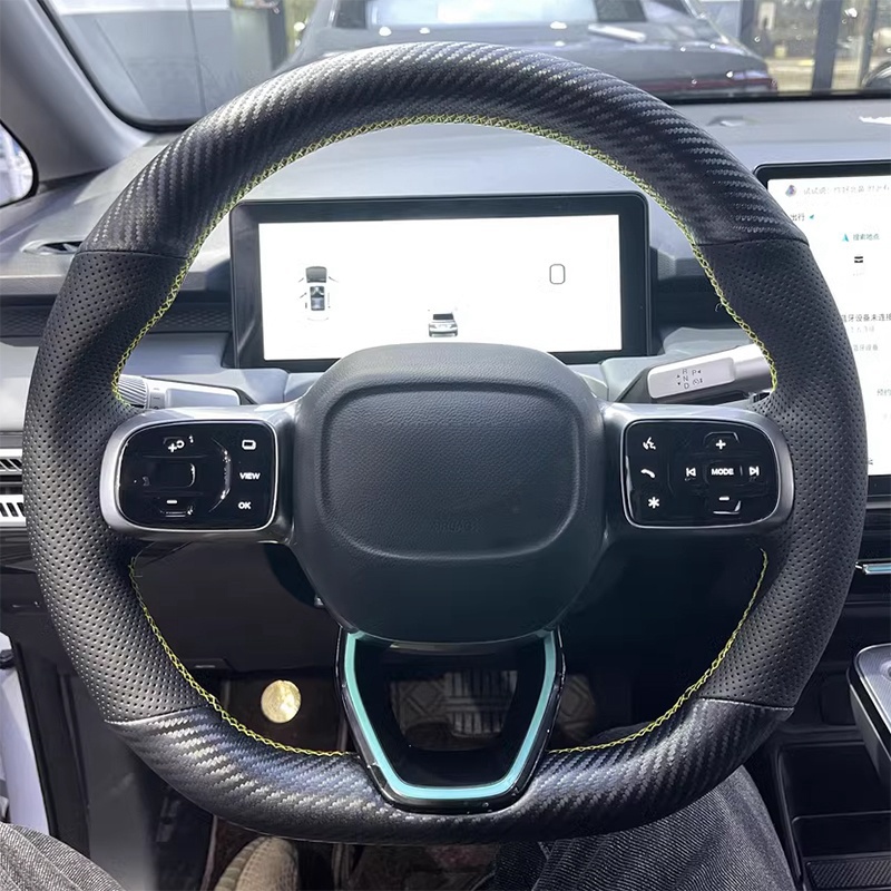 Fishing Boat Steering Wheel - DIY Schwarz Echtes Leder Carbon Faser